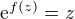 $\mathrm{e}^{f(z)} = z$