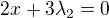 $2x+3\lambda_2=0$