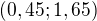 $(0,45; 1,65)$
