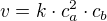 $v=k\cdot c_a^2 \cdot c_b$