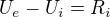 $U_{e}-U_{i}=R_{i}$