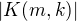 $|K(m,k)|$