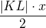 $\frac{|KL|\cdot x}{2}$
