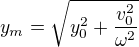 kopírovat do textarea $y_m=\sqrt{y_0^2+\frac{v_0^2}{\omega ^2}}$