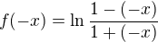 $f(-x) = \ln \frac{1-(-x)}{1+(-x)}$