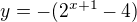 $y=-(2^{x+1}-4)$