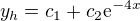 $y_h=c_1+c_2\mathrm{e}^{-4x}$