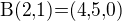 $\text{B(2,1)=(4,5,0)}$