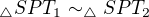 $_{\triangle} SPT_1\sim _{\triangle}SPT_2$