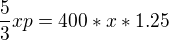 $\frac{5}{3}xp = 400*x*1.25$