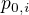 $p_{0,i}$