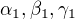 $\alpha _{1}, \beta _{1}, \gamma _{1}$