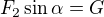$F_2\sin\alpha=G$