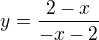 $y=\frac{2-x}{-x-2}$