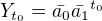 $Y_{t_{0}}=\bar{a_{0}}\bar{a_{1}}^{t_{0}}$