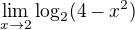 $\lim_{x\to2}\log_{2}(4-x^2)$