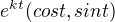 $e^{kt}(cos t, sin t)$
