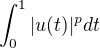 $\int_0^1 |u(t)|^p dt$