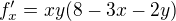 kopírovat do textarea $f'_x=xy(8-3x-2y)$