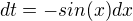 kopírovat do textarea $dt= -sin(x)dx$