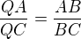 $\frac{QA}{QC}=\frac{AB}{BC}$