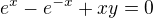 $e^{x}-e^{-x}+xy=0$