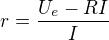 kopírovat do textarea $r=\frac{U_e-RI}I$