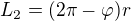 $L_2=(2\pi-\varphi)r$