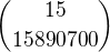 ${15\choose 15890700}$
