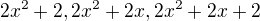 kopírovat do textarea $2x^2 + 2, 2x^2 + 2x, 2x^2 + 2x + 2$