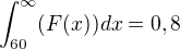 kopírovat do textarea $\int_{60}^{\infty }(F(x))dx = 0,8$