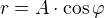 $r=A\cdot \cos \varphi$