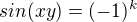 $sin(xy)=(-1)^k$