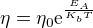 kopírovat do textarea $\eta =\eta_0 \mathrm{e}^{\frac{E_A}{K_b T}}$