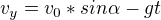 $v_{y}=v_{0}*sin\alpha - gt$