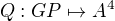 $Q:GP\mapsto A^4$
