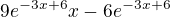 kopírovat do textarea $9e^{-3x+6}x-6 e^{-3x+6} $
