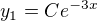$y_1=C e^{-3x}$