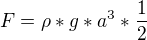 kopírovat do textarea $F=\rho * g * a^3 * \frac12$