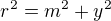 kopírovat do textarea $r^{2} = m^{2} + y^{2}$