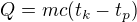 $Q=mc(t_{k}-t_{p})$