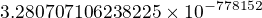 kopírovat do textarea $3.280707106238225 \times 10^{-778152}$