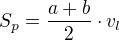 kopírovat do textarea $S_p = \frac{a + b}{2} \cdot v_l$