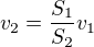 kopírovat do textarea $v_2 = \frac{S_1}{S_2}v_1$