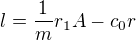 $l=\frac{1}{m}r_1A-c_0r$
