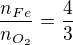 kopírovat do textarea $\frac{n_{Fe}}{n_{O_2}}=\frac{4}{3}$