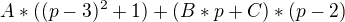 kopírovat do textarea $A*((p-3)^2+1)+(B*p+C)*(p-2)$