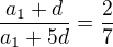kopírovat do textarea $\frac{a_{1}+d}{a_{1}+5d}=\frac{2}{7}$