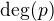 $\deg(p)$