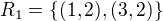 $R_1=\{(1, 2), (3, 2)\}$